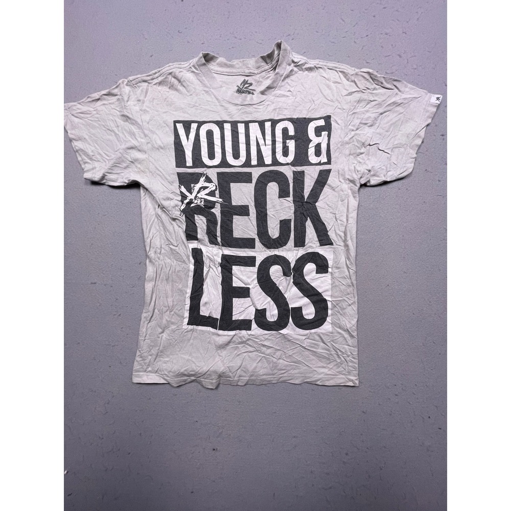 Young & Reckless T-Shirt 100% Cotton Grey Graphic M Mens